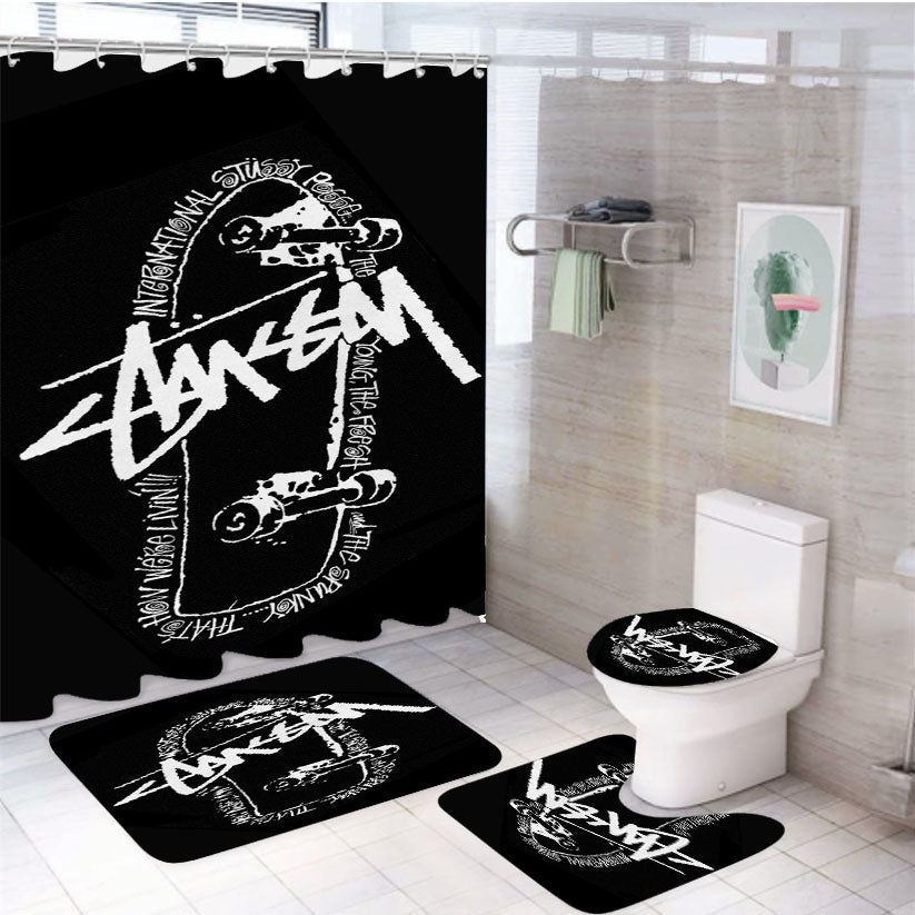 Stussy World Tour 2 4Pcs Bathroom Set Shower Curtain