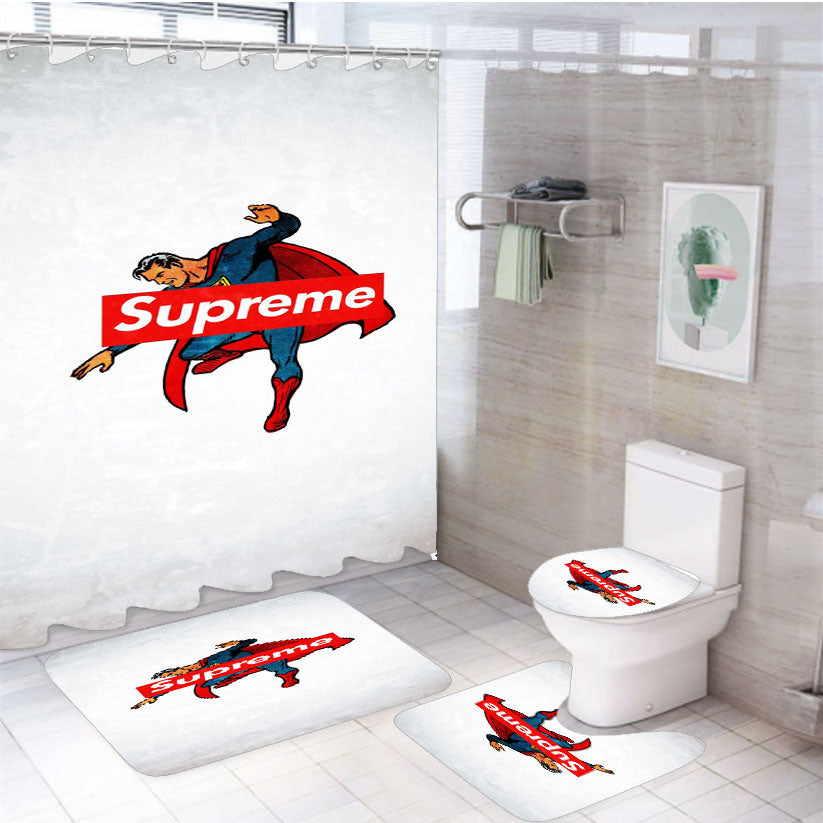 Superman Supreme 4Pcs Bathroom Set Shower Curtain