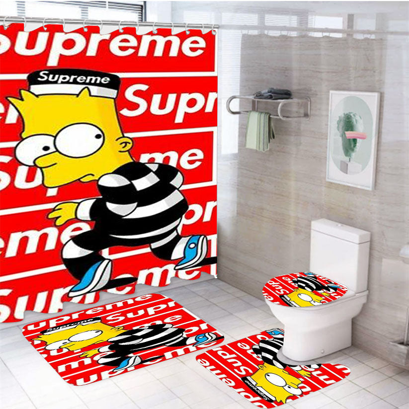 Supreme Bart 4Pcs Bathroom Set Shower Curtain