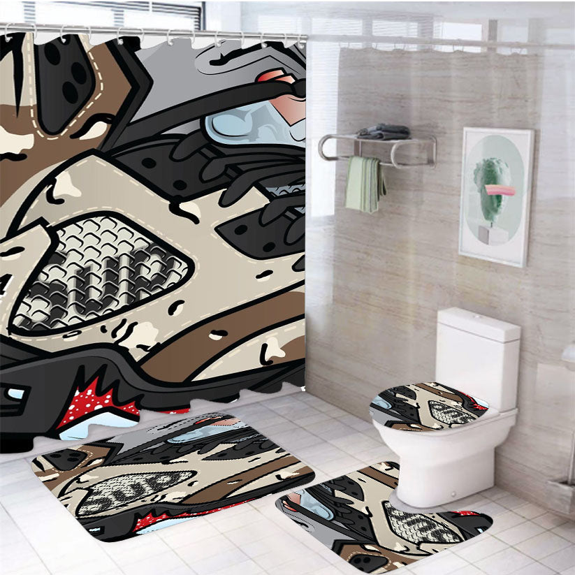 Supreme Camo Shoes 4Pcs Bathroom Set Shower Curtain