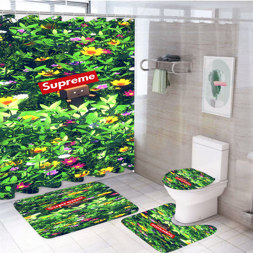 Supreme Danbo 4Pcs Bathroom Set Shower Curtain