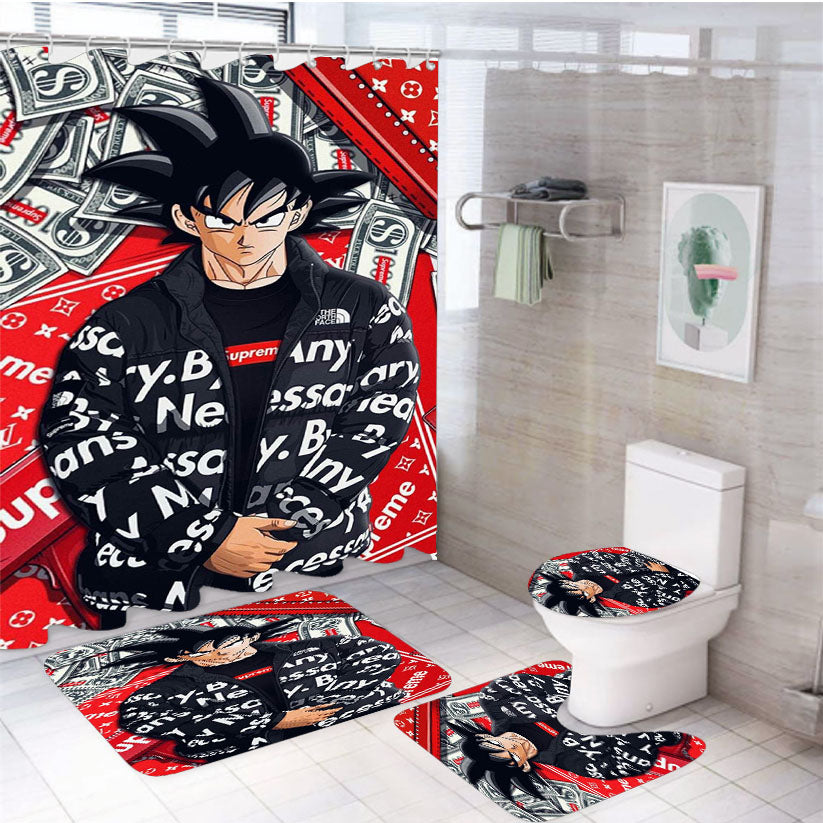 Supreme Goku 4Pcs Bathroom Set Shower Curtain