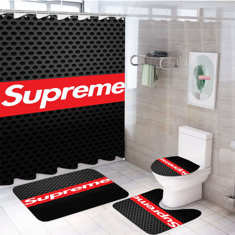 Supreme Nets 4Pcs Bathroom Set Shower Curtain