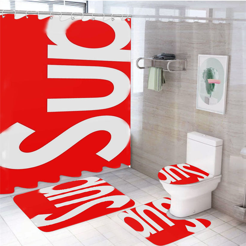Supreme New York Logo Sup Art 4Pcs Bathroom Set Shower Curtain