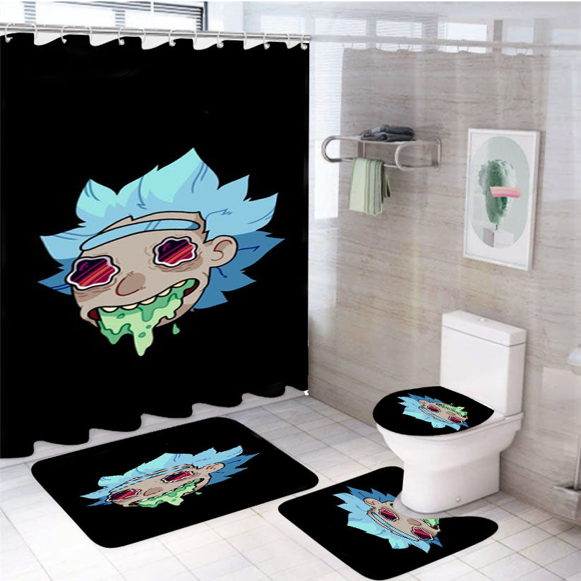 Supreme Rick And Morty 4Pcs Bathroom Set Shower Curtain