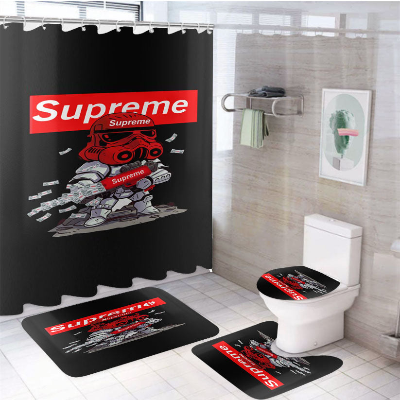 Supreme Star Wars Stormtrooper 4Pcs Bathroom Set Shower Curtain