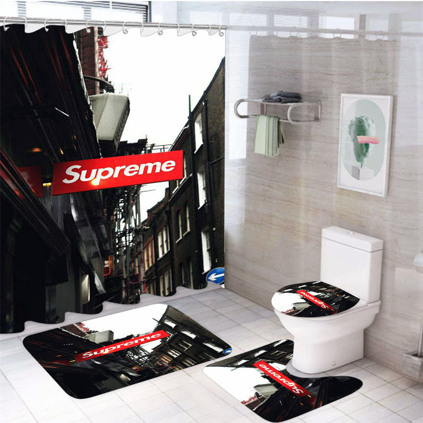 Supreme Store 4Pcs Bathroom Set Shower Curtain