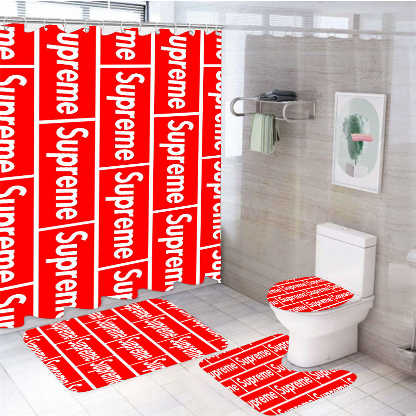 Supreme Supreme 4Pcs Bathroom Set Shower Curtain