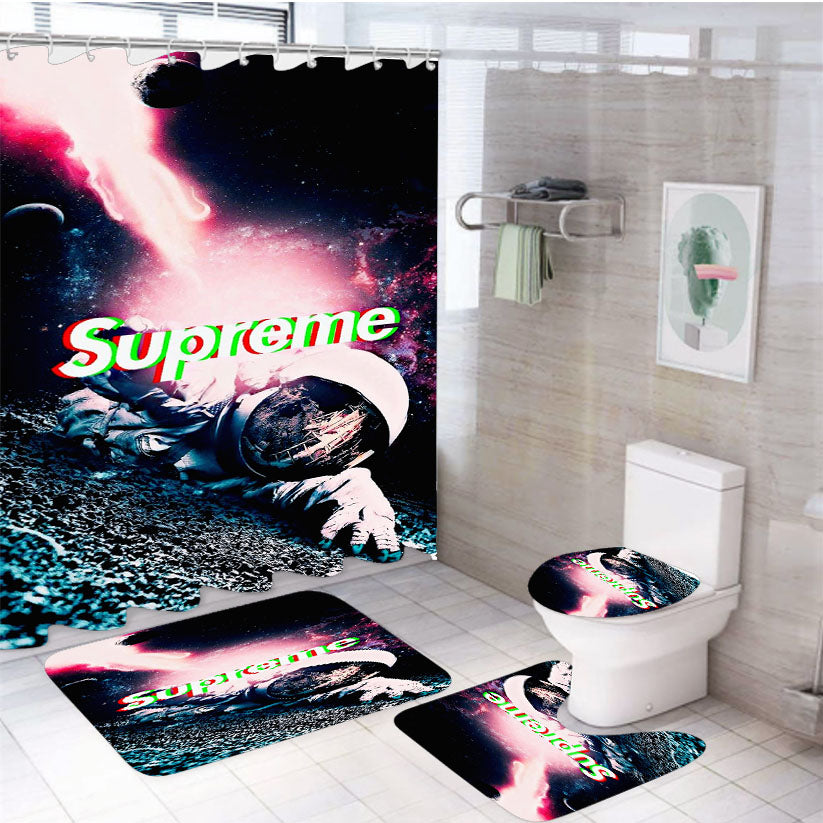 Supreme X Astronaut In Space 4Pcs Bathroom Set Shower Curtain