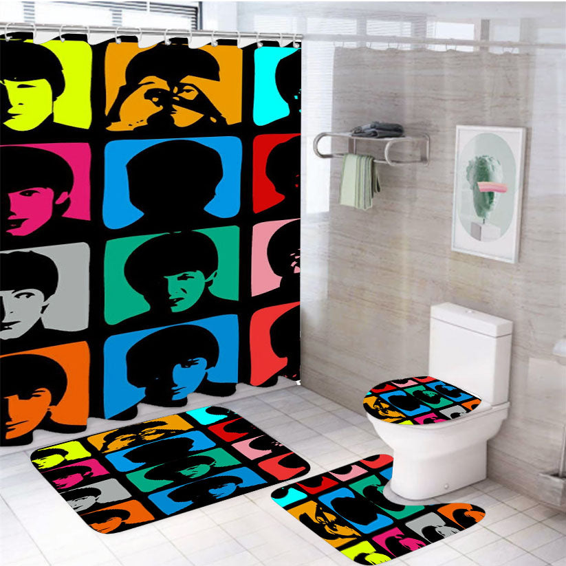 The Beatles 4Pcs Bathroom Set Shower Curtain