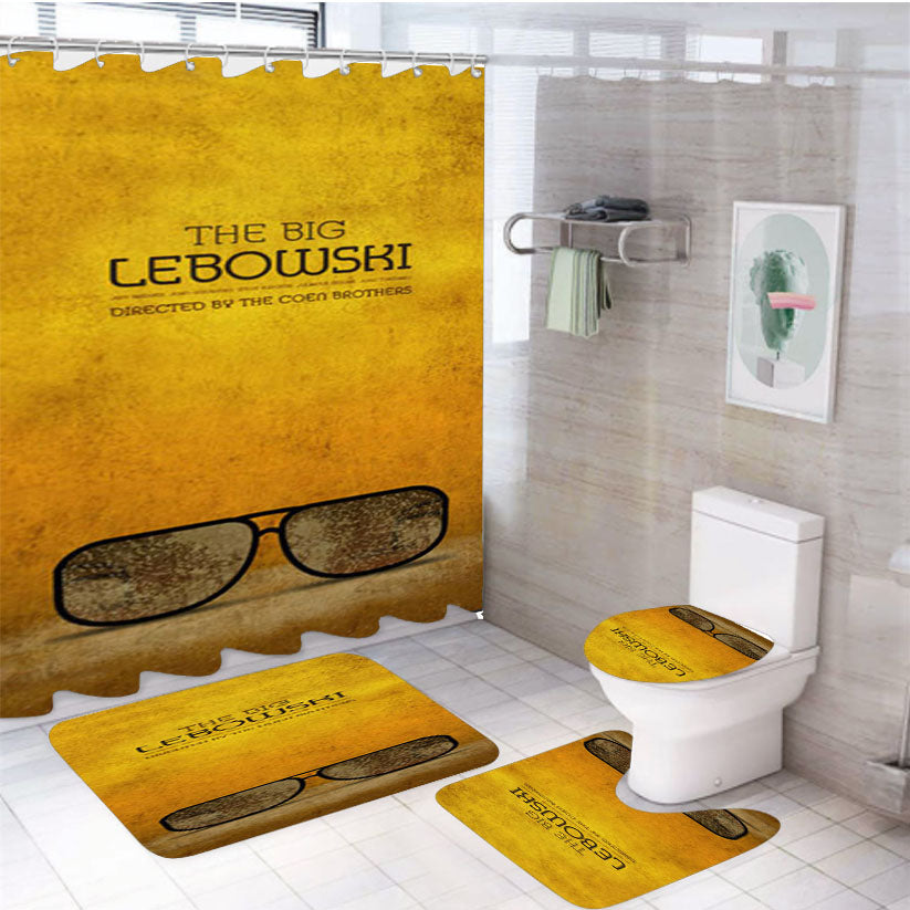 The Big Lebowski Glasses 4Pcs Bathroom Set Shower Curtain