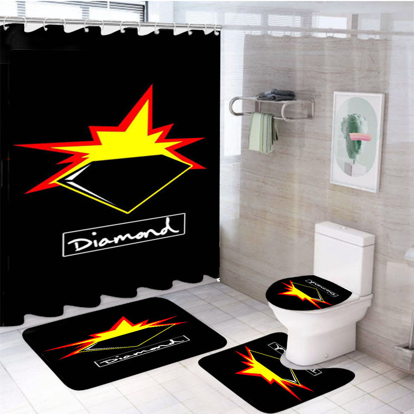 The Hundreds Bomb Diamond 4Pcs Bathroom Set Shower Curtain
