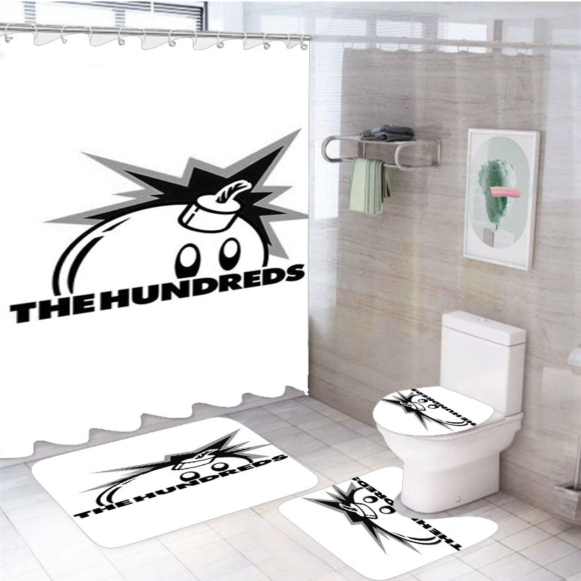 The Hundreds Bomb White 4Pcs Bathroom Set Shower Curtain