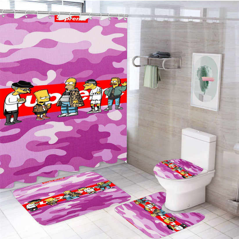 The Simpson Supreme Family 4Pcs Bathroom Set Shower Curtain