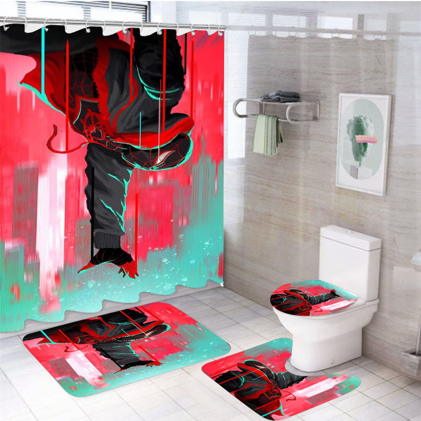 The Very Busy Spider Webs 4Pcs Bathroom Set Shower Curtain