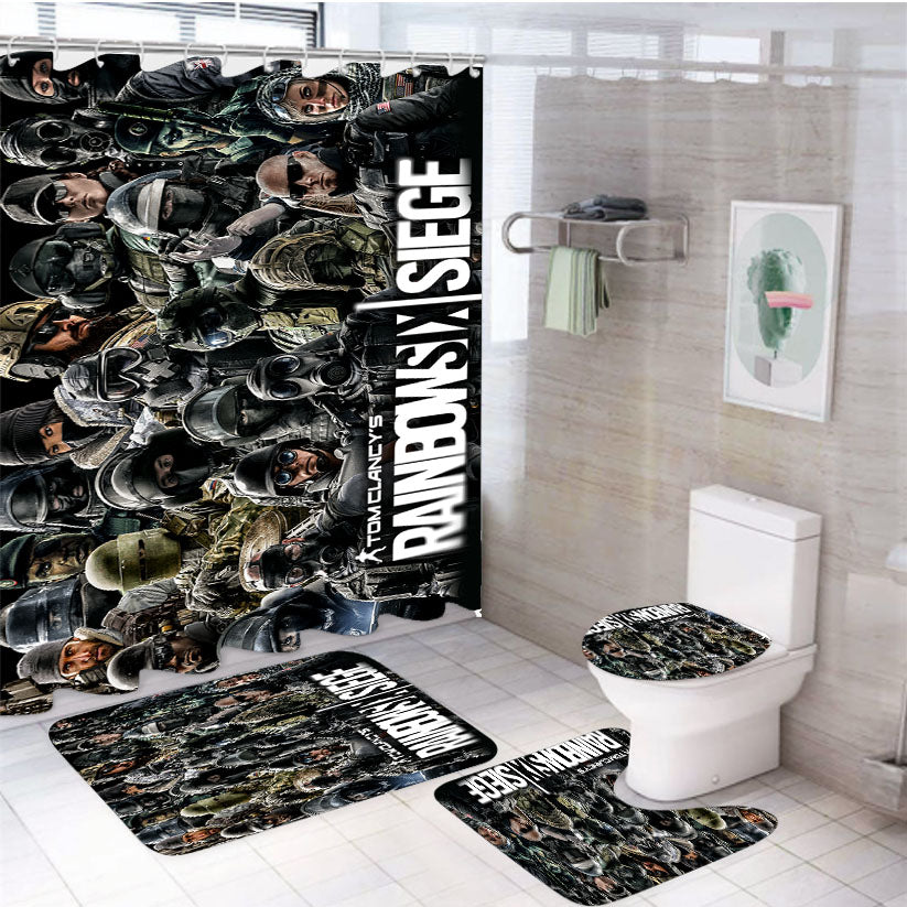 Tom Clancy'S Rainbow Six S 4Pcs Bathroom Set Shower Curtain