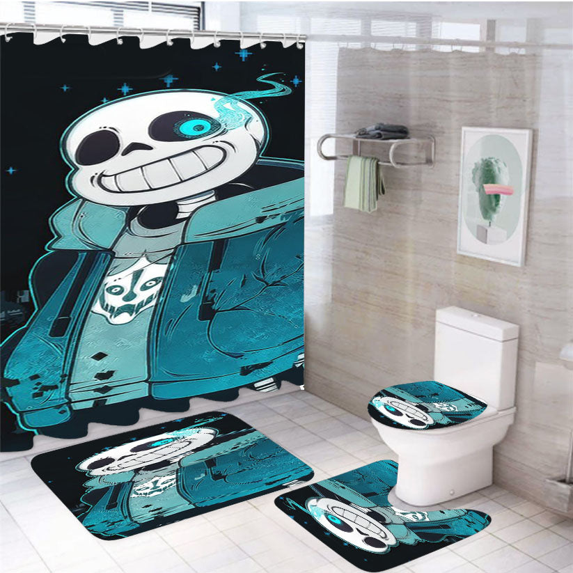 Undertale Sans 4Pcs Bathroom Set Shower Curtain