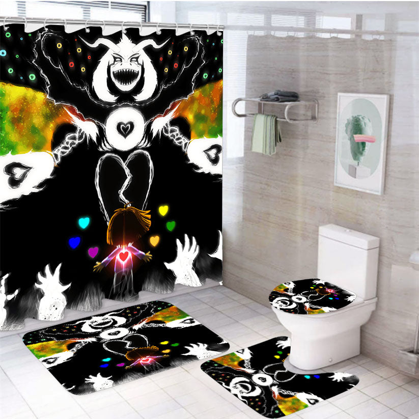 Undertale Story Fanart Wallpapers 4Pcs Bathroom Set Shower Curtain