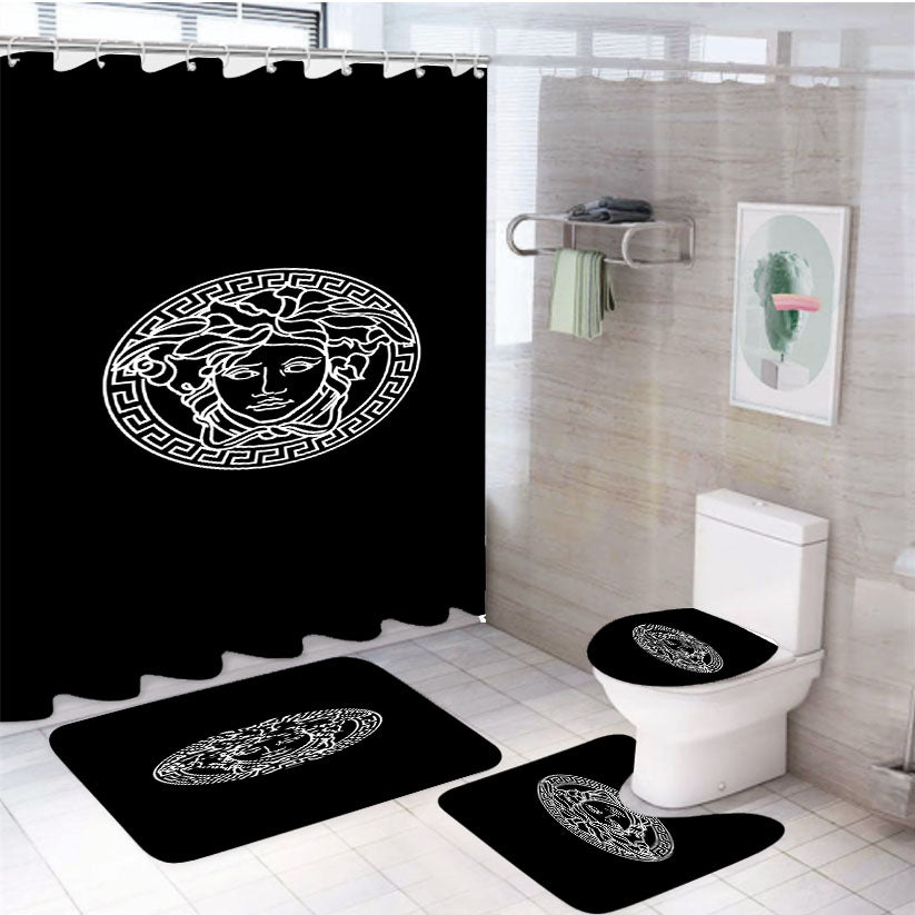 Versace Logo 2 4Pcs Bathroom Set Shower Curtain