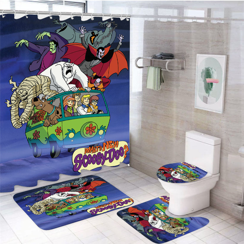What Is New Scooby Doo Monsters 4Pcs Bathroom Set Shower Curtain