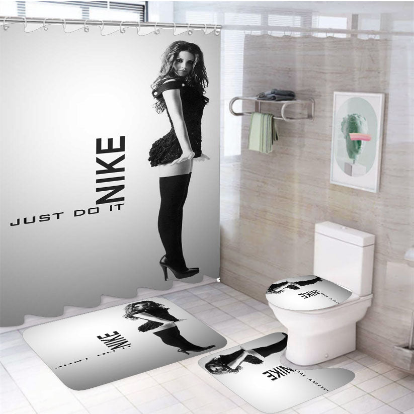 Women Nike Just Do It 4Pcs Bathroom Set Shower Curtain