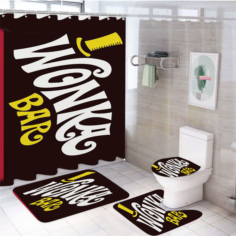 Wonka Bar Minimalist 4Pcs Bathroom Set Shower Curtain