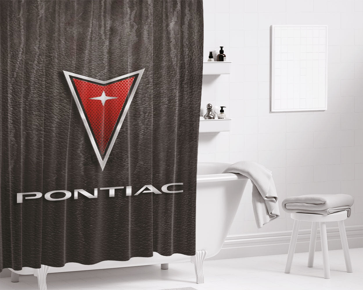 Pontiac Bathroom Shower Curtain Fabric Waterproof | 66 X 72 Inch