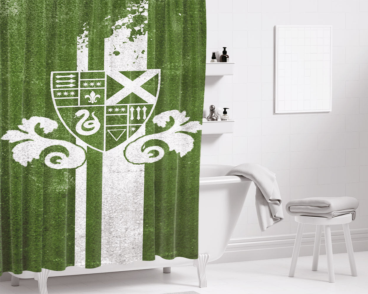 Slytherin Crest Bathroom Shower Curtain Fabric Waterproof | 66 X 72 Inch