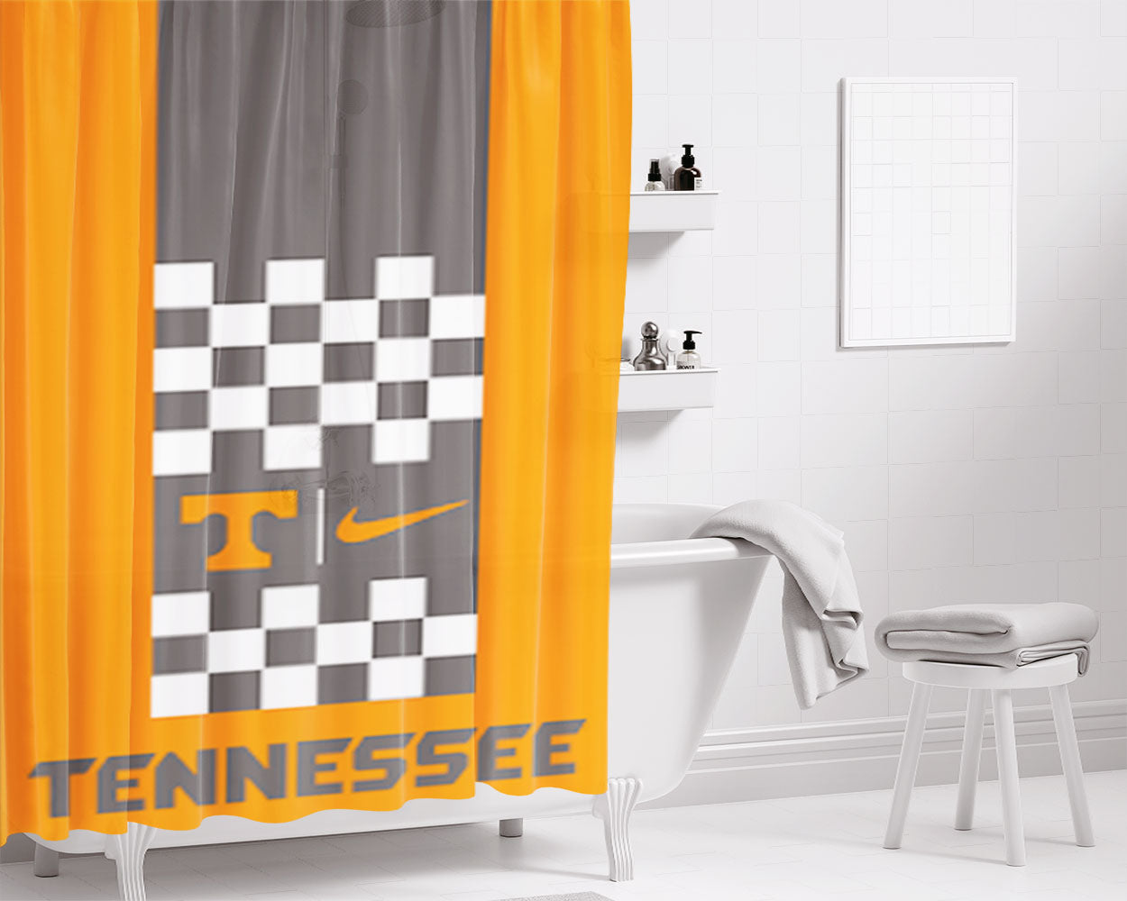 Tennessee Ut Vols Logo 3 Bathroom Shower Curtain Fabric Waterproof | 66 X 72 Inch