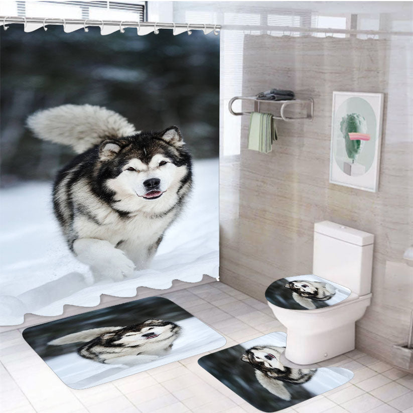 Alaskan Malamute 4Pcs Bathroom Set Shower Curtain