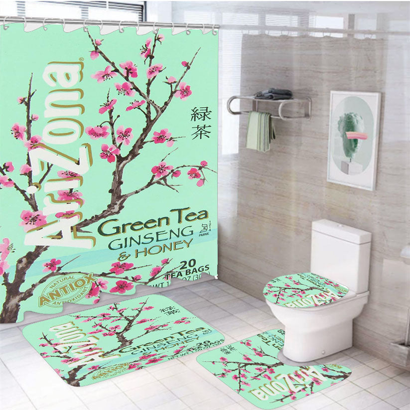 Arizona Drink Mix Green Tea With Ginseng And Honey 4Pcs Bathroom Set Shower Curtain