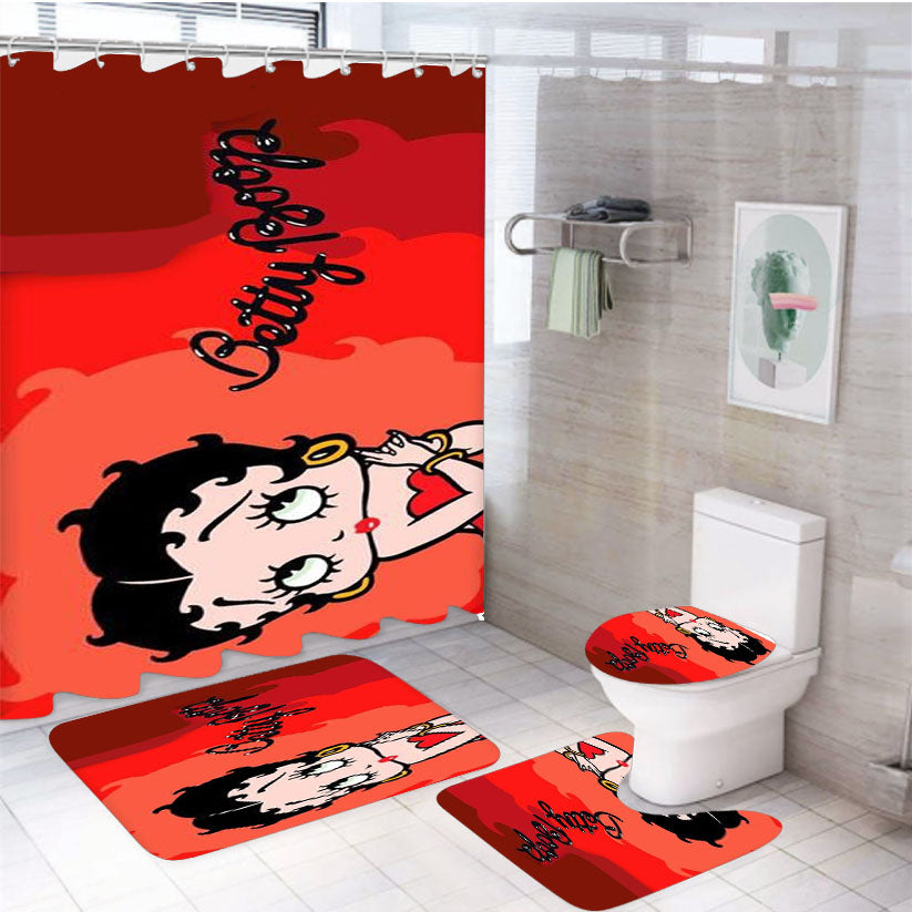 Betty Boop 4 4Pcs Bathroom Set Shower Curtain