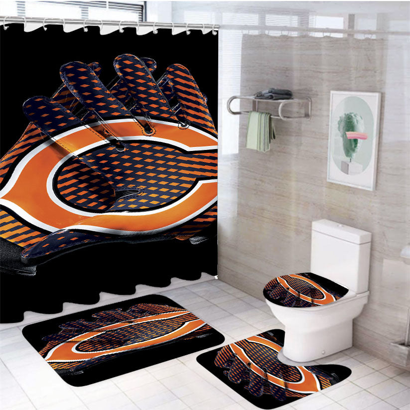 Chicago Bears Nfl 2 4Pcs Bathroom Set Shower Curtain