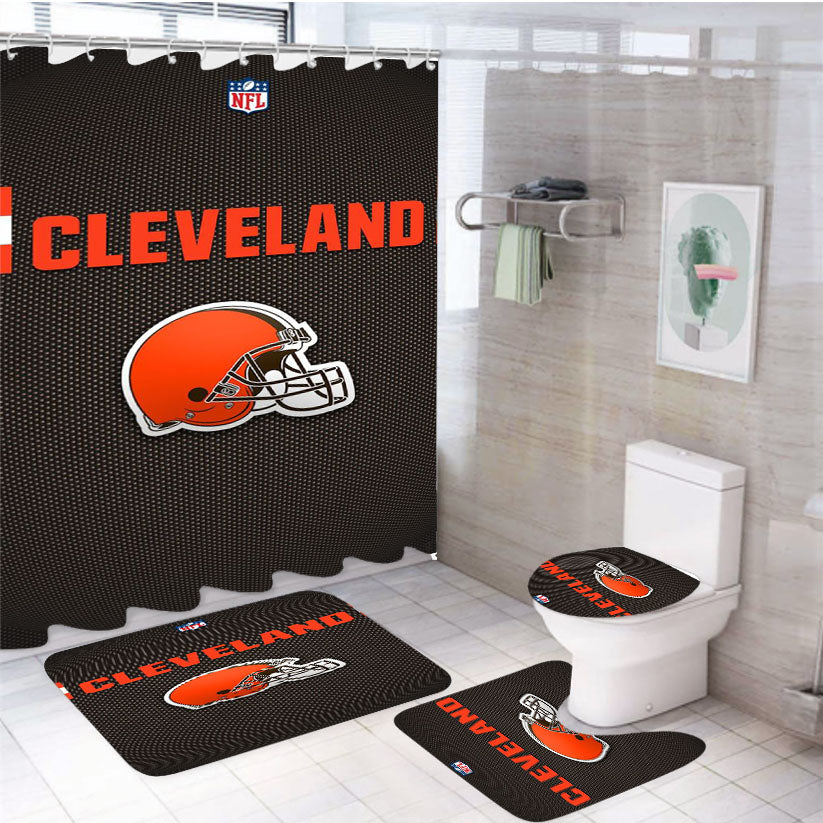 Cleveland Browns 1 4Pcs Bathroom Set Shower Curtain