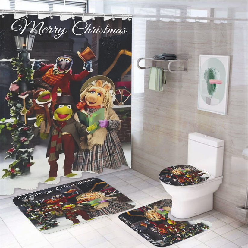 Disney The Muppets Playing The Christmas Carol 4Pcs Bathroom Set Shower Curtain