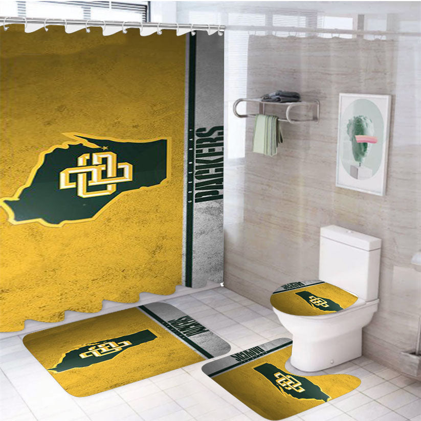 Excellent Green Bay Packers Wallpaper 4Pcs Bathroom Set Shower Curtain