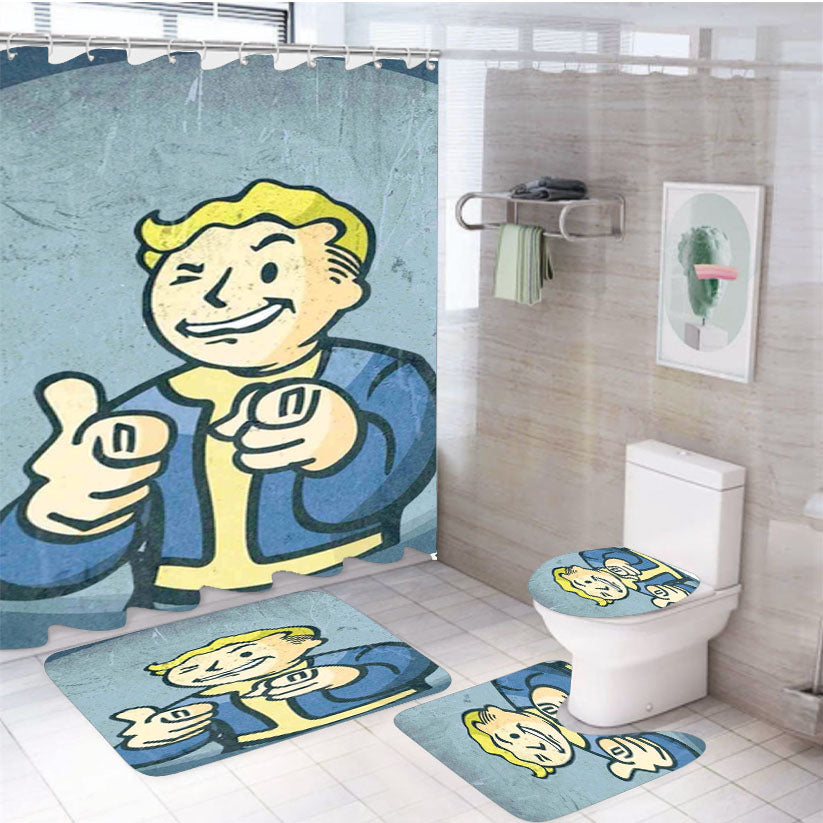 Fallout 4Pcs Bathroom Set Shower Curtain