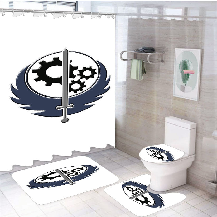 Fallout Brotherhood Of Steel 4Pcs Bathroom Set Shower Curtain