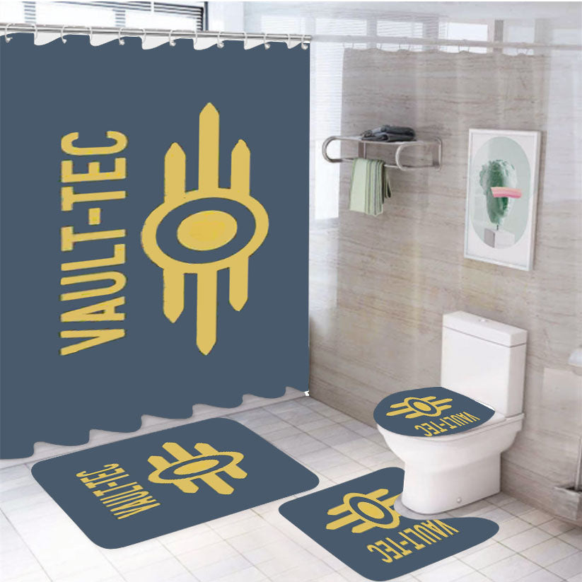 Fallout Vault Tec 4Pcs Bathroom Set Shower Curtain