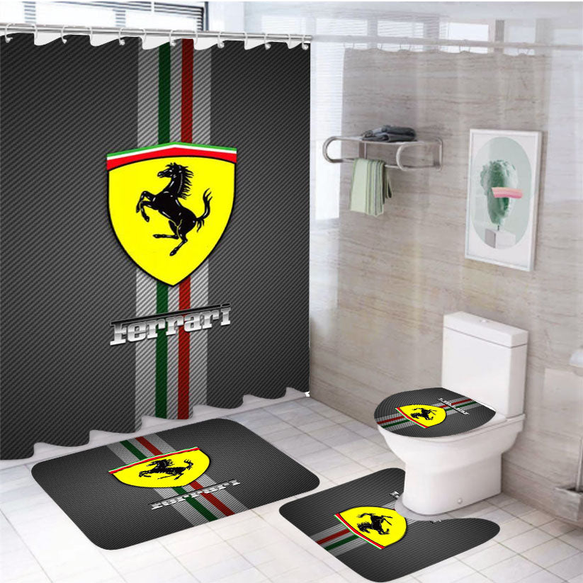 Ferrari Logo 2 4Pcs Bathroom Set Shower Curtain