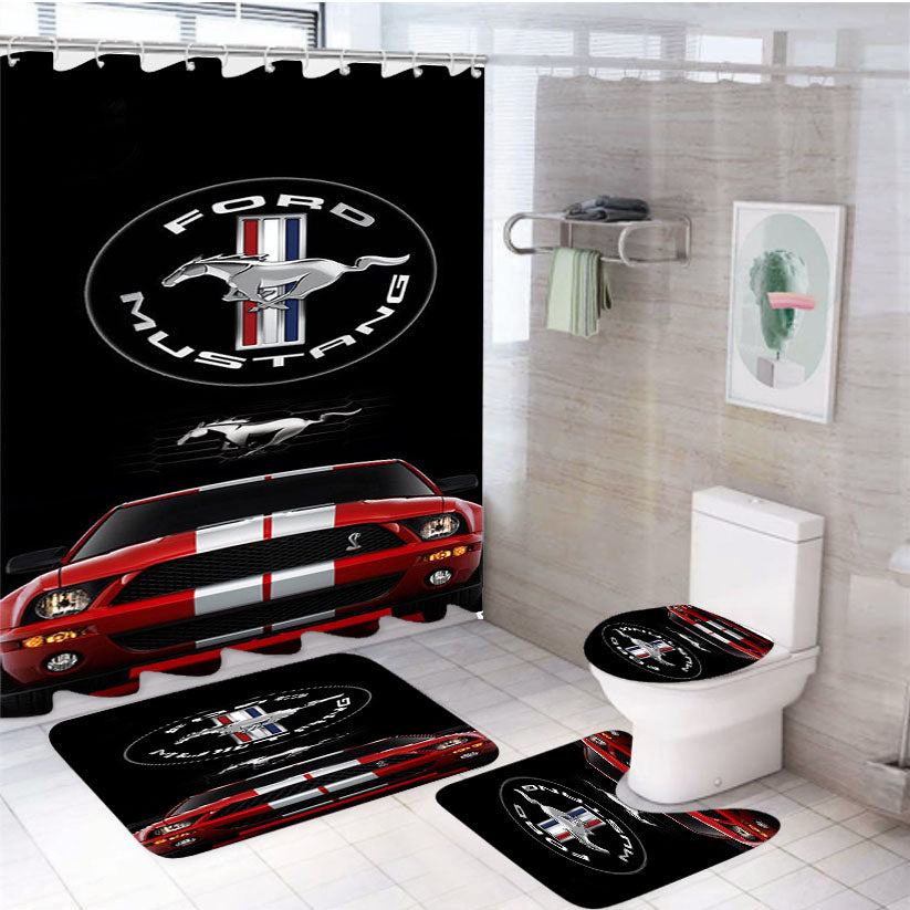 Ford Mustang 3 4Pcs Bathroom Set Shower Curtain