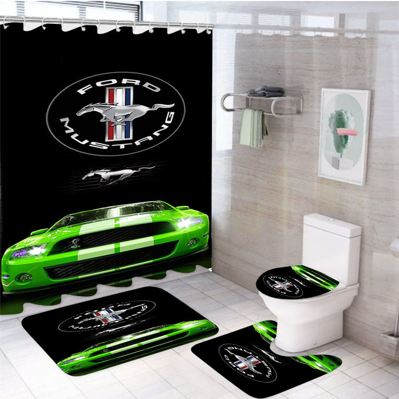 Ford Mustang 4 4Pcs Bathroom Set Shower Curtain