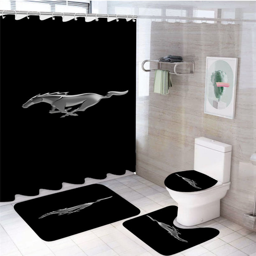 Ford Mustang Logo 3 4Pcs Bathroom Set Shower Curtain