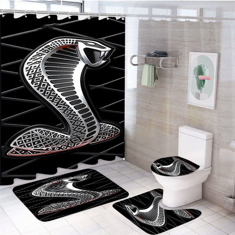 Ford Mustang Shelby Grilles 4Pcs Bathroom Set Shower Curtain