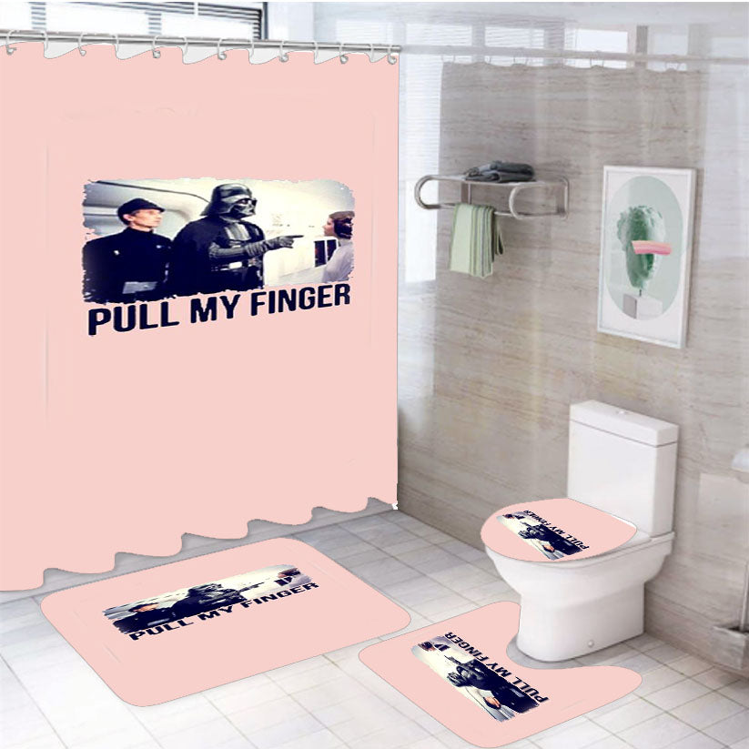 Funny Star Wars Pull My Fingermovie Darth Vader 4Pcs Bathroom Set Shower Curtain