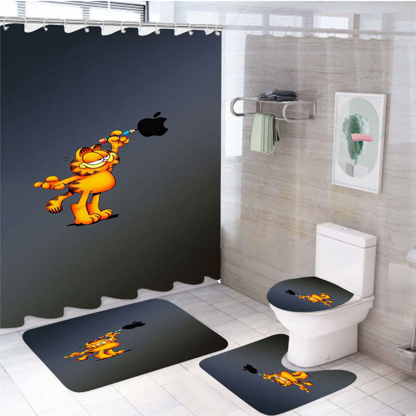 Garfield And The Gang 4Pcs Bathroom Set Shower Curtain