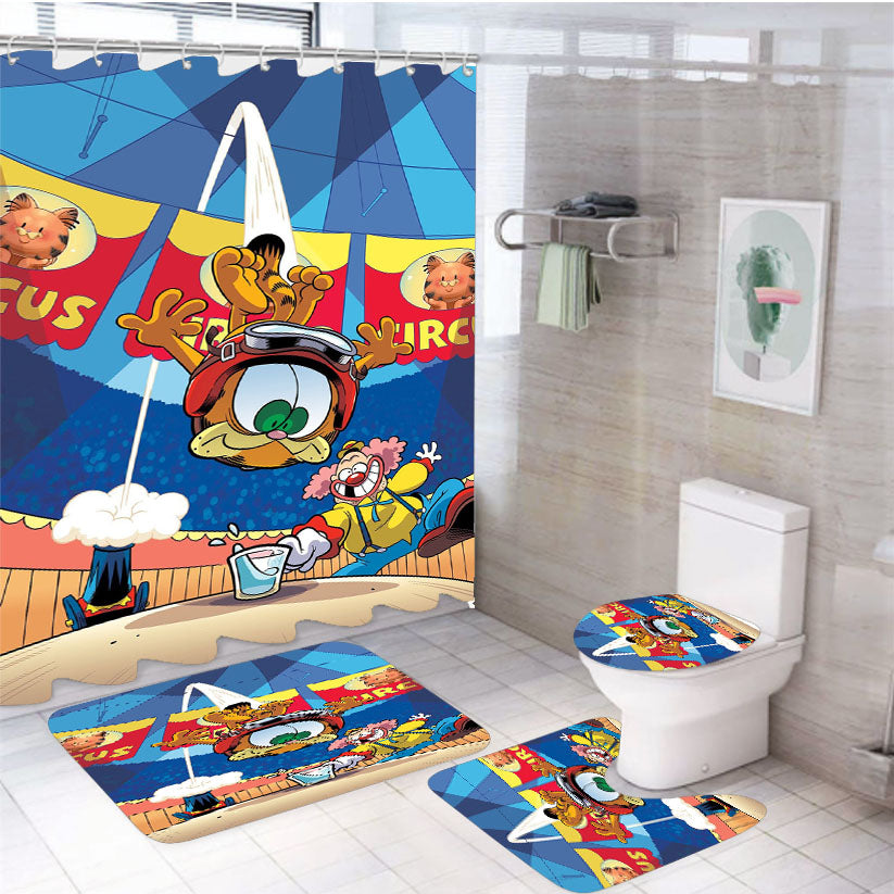Garfield Circus 4Pcs Bathroom Set Shower Curtain