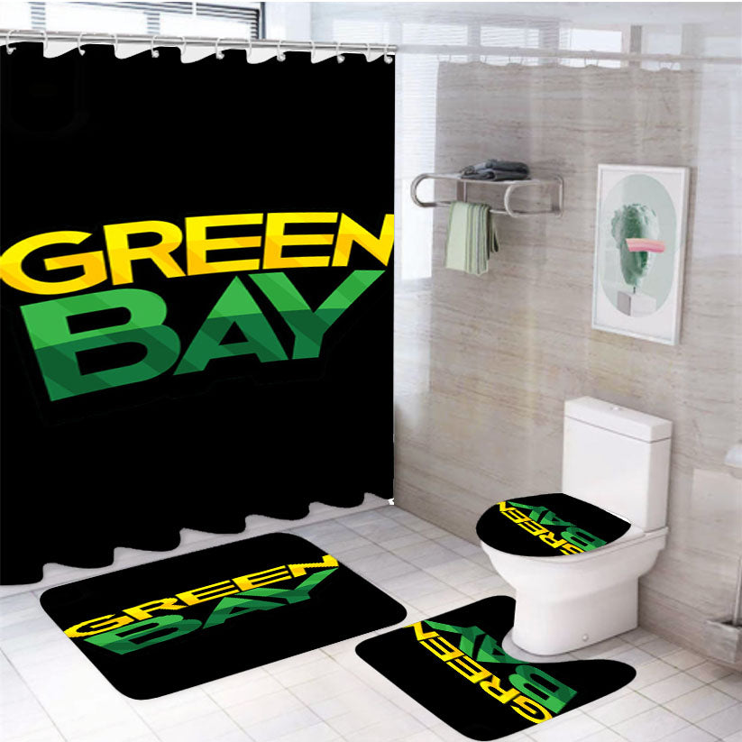 Green Bay Packers 4Pcs Bathroom Set Shower Curtain