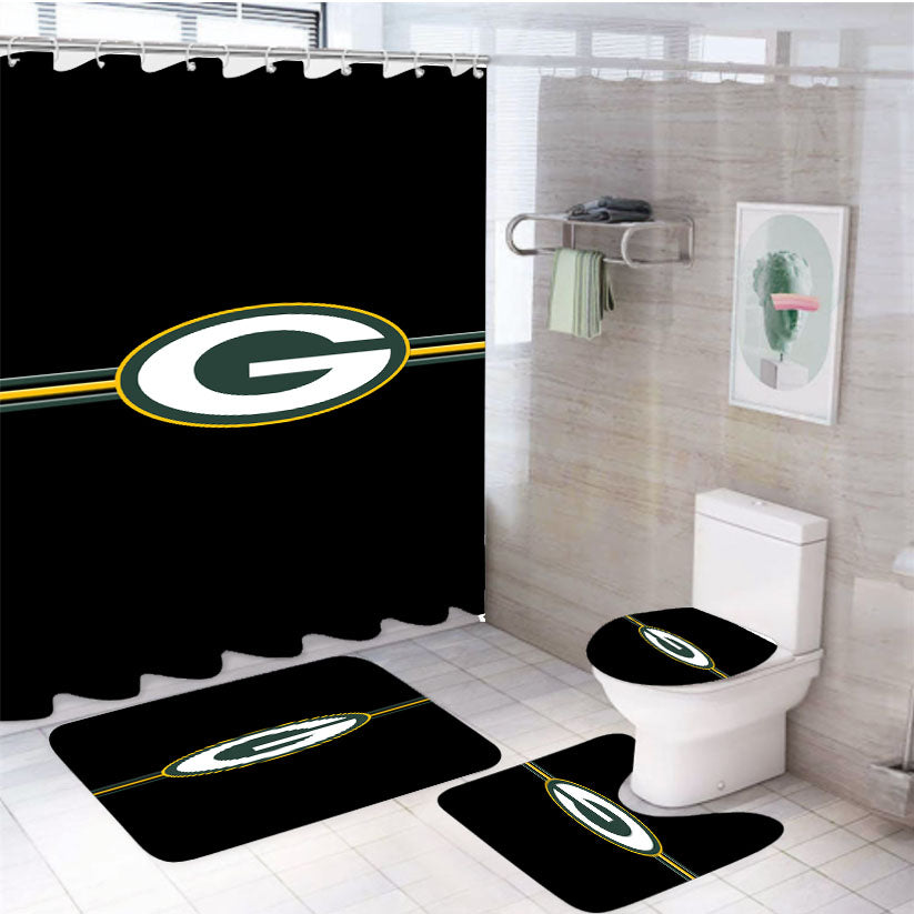 Green Bay Packers Line 4Pcs Bathroom Set Shower Curtain