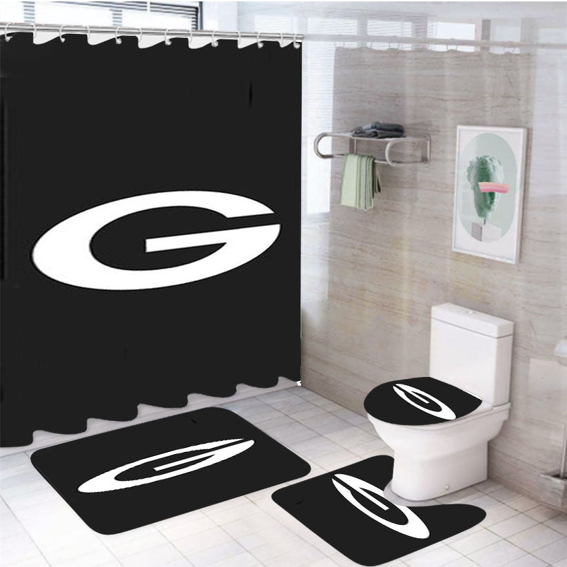 Green Bay Packers Logo 4Pcs Bathroom Set Shower Curtain
